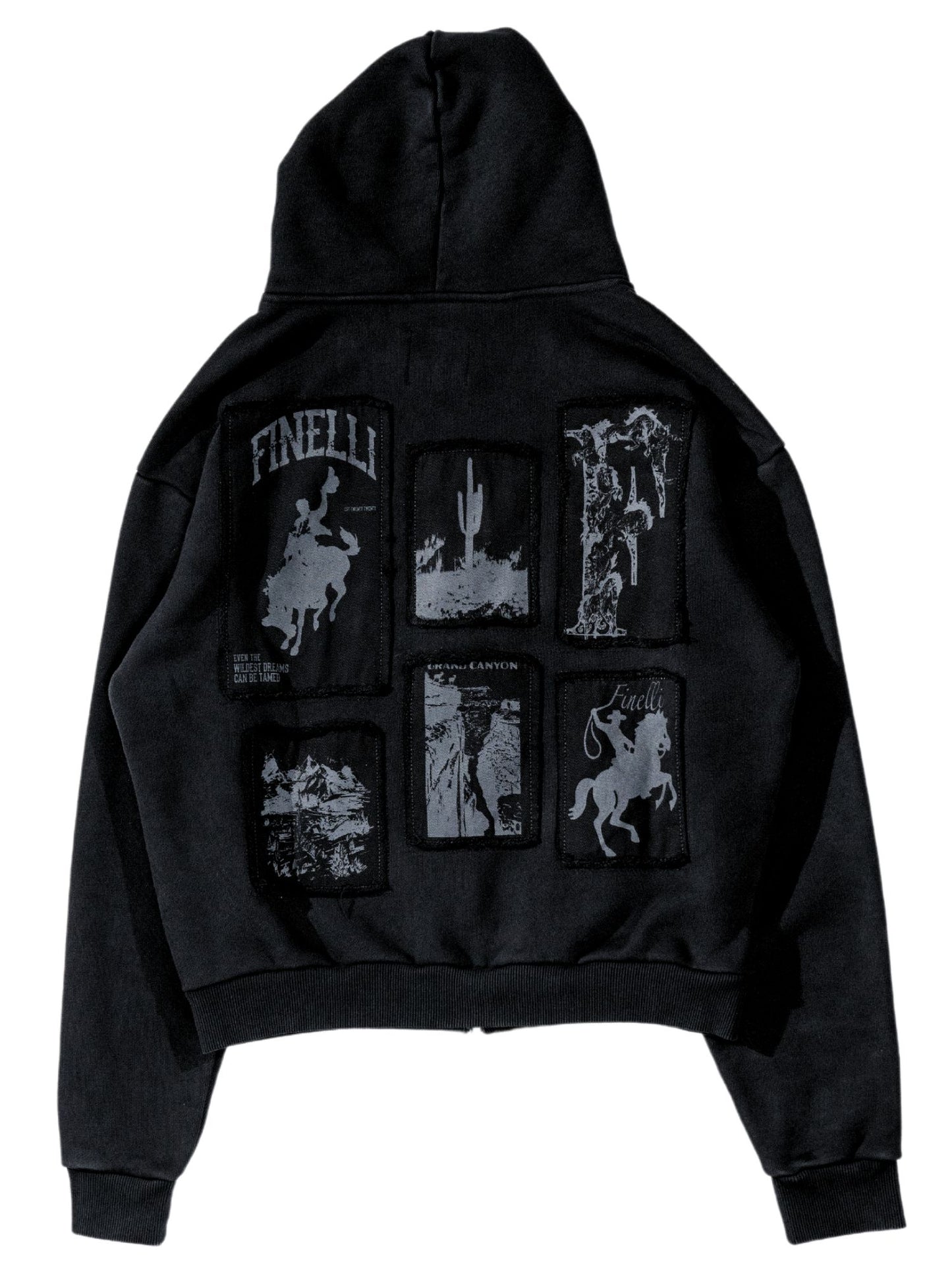 Wild West Zipper Hoodie Black