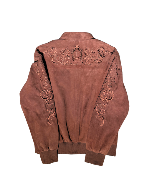 Suede embroidery jacket Salmon