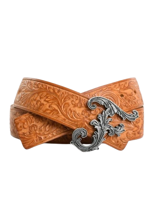 Light Brown F Buckle Belt
