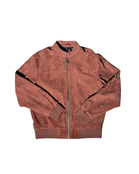 Suede embroidery jacket Salmon
