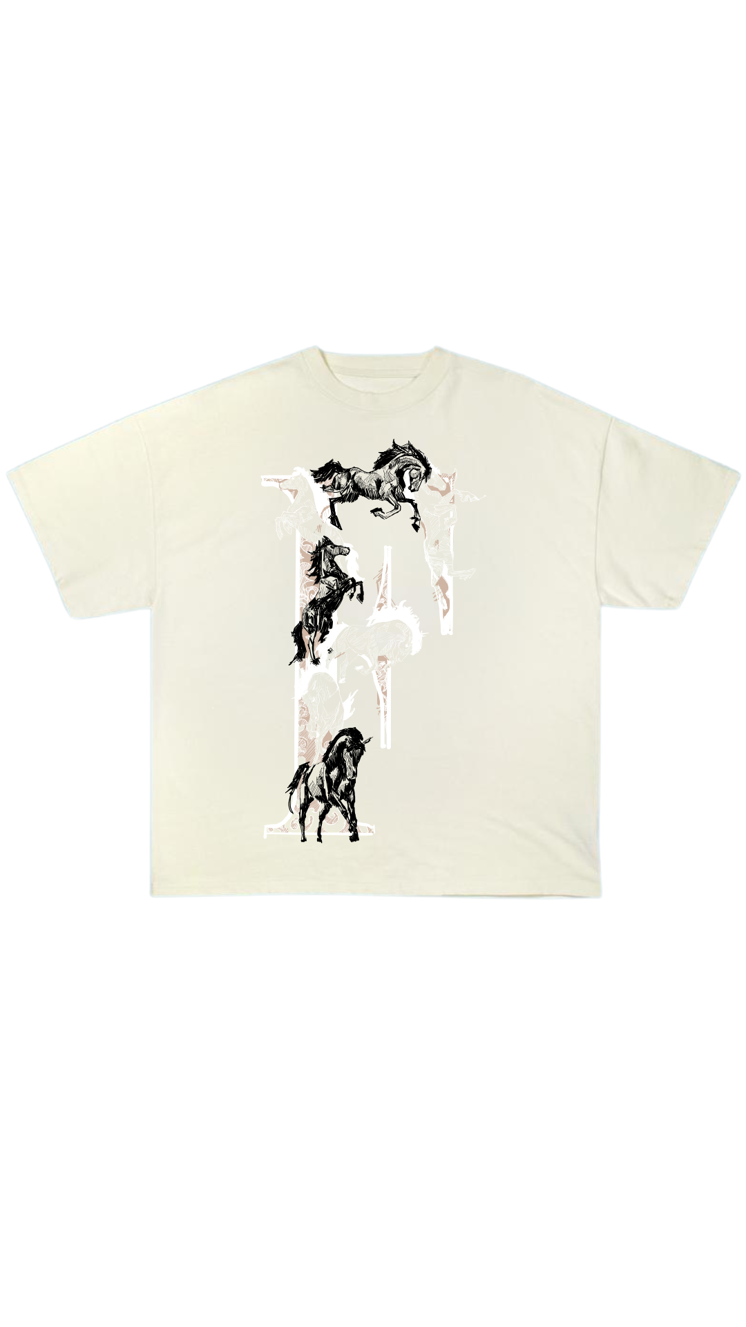 F Horse T-Shirt Cream