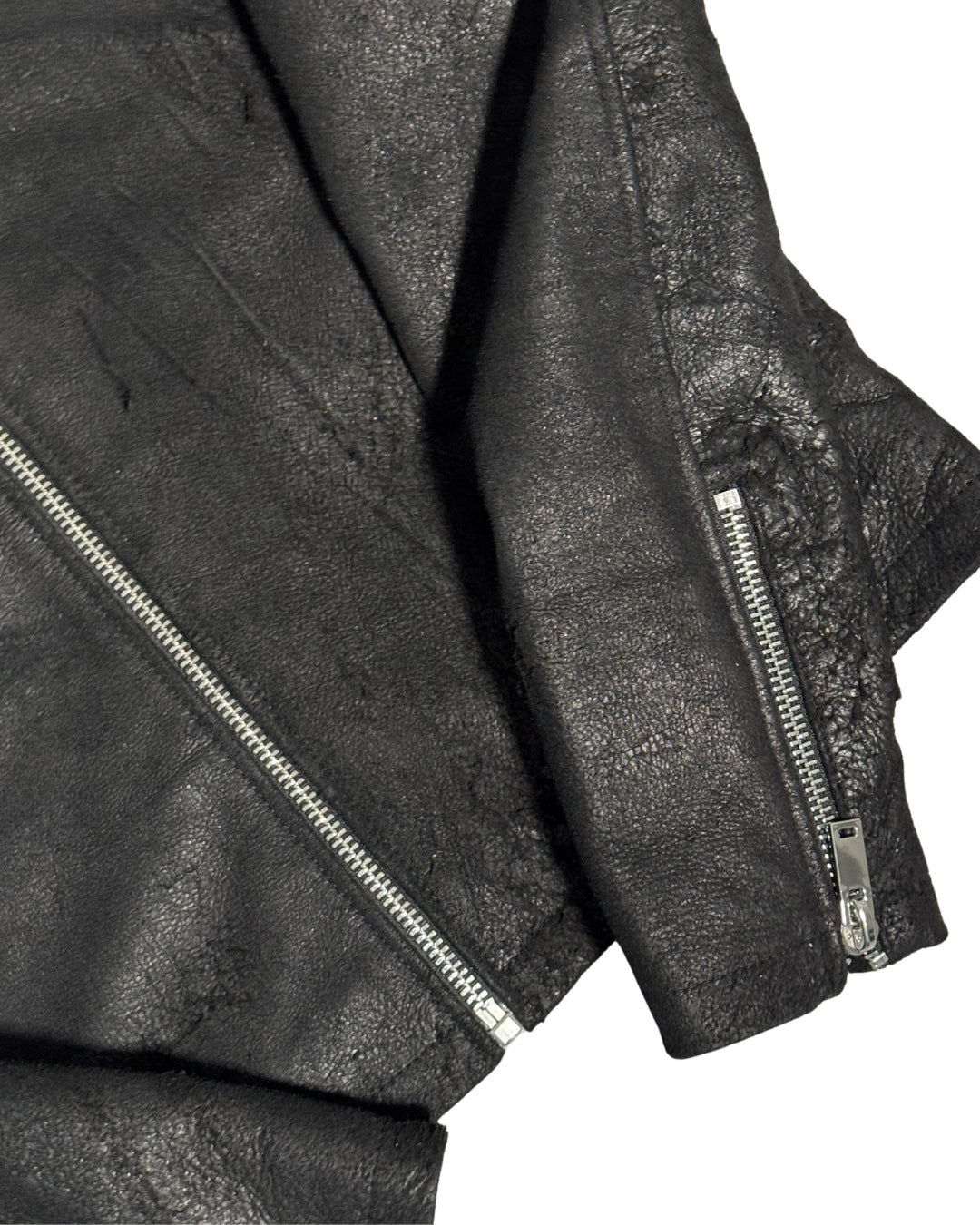 Black Fur Collar Wild Leather Jacket Buffalo Style