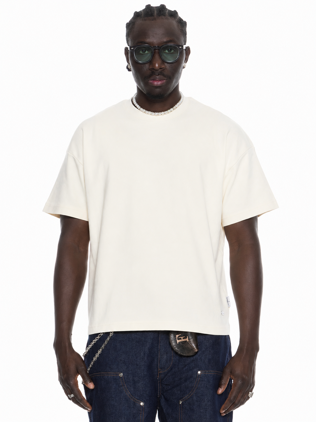 FINELLI Distorted Logo Cream T-Shirt