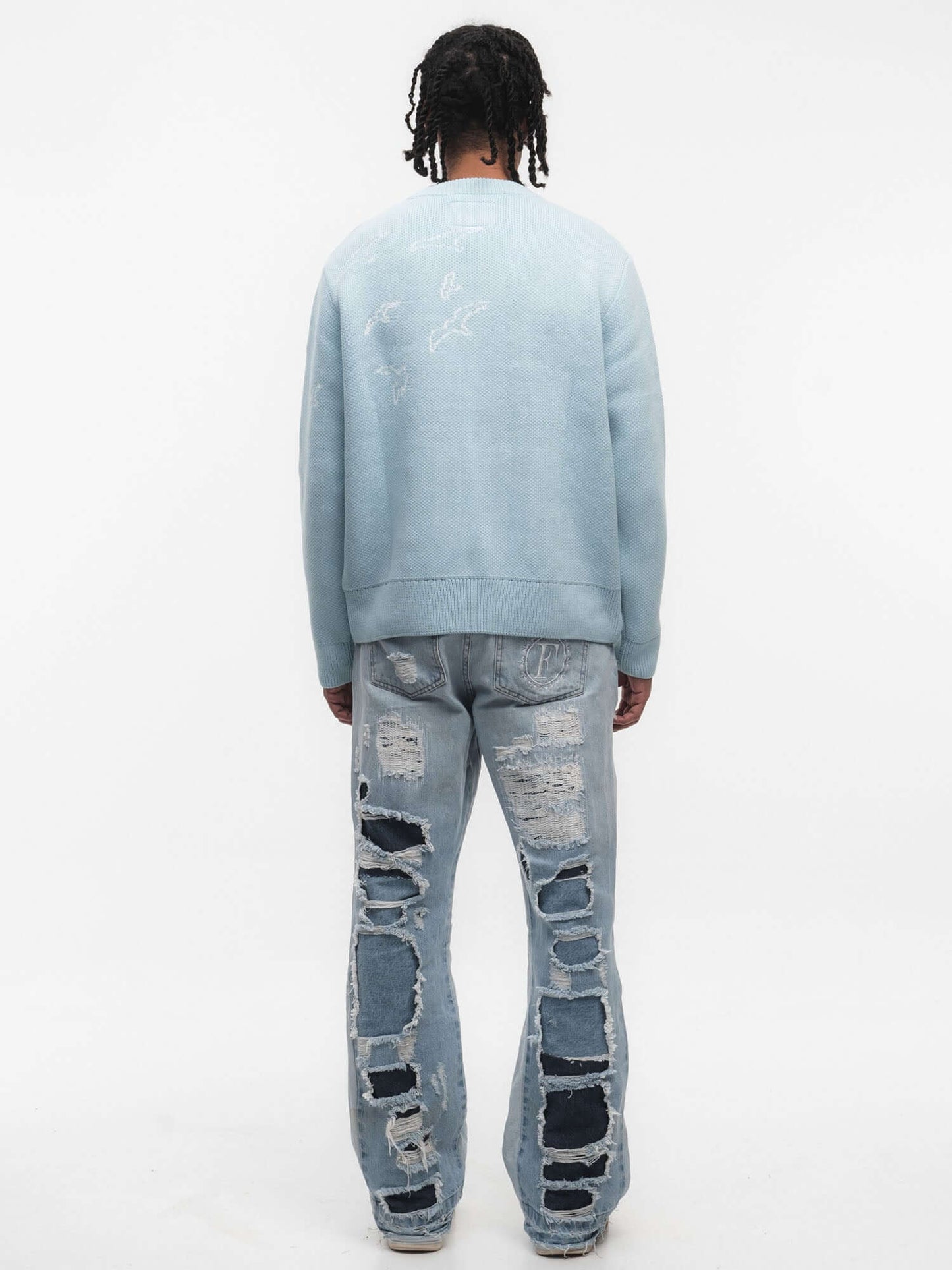 Free Birds Knit Sweater Blue