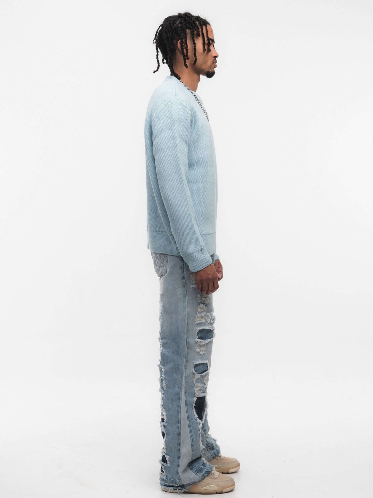 Free Birds Knit Sweater Blue