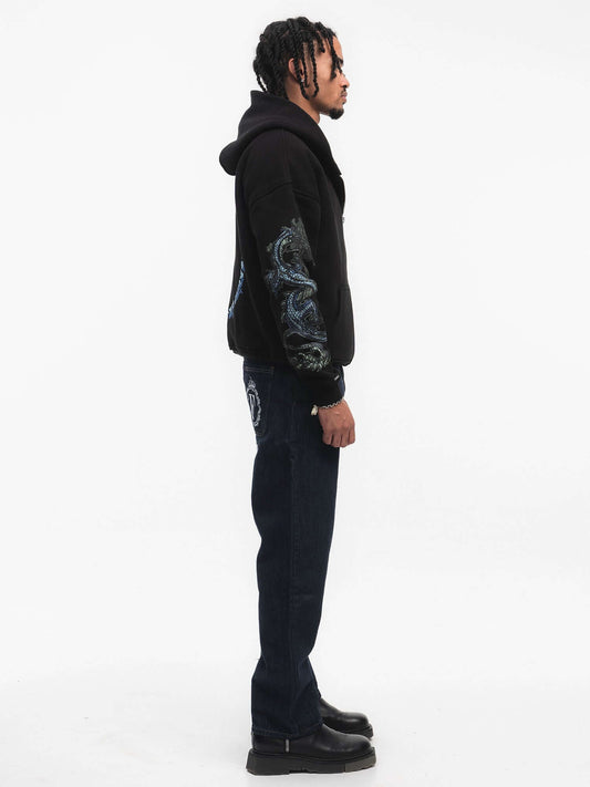 FINELLI Dragon Sleeves Zipper Hoodie