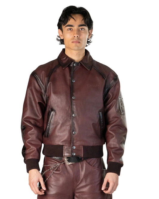 Red Globe Leather Jacket