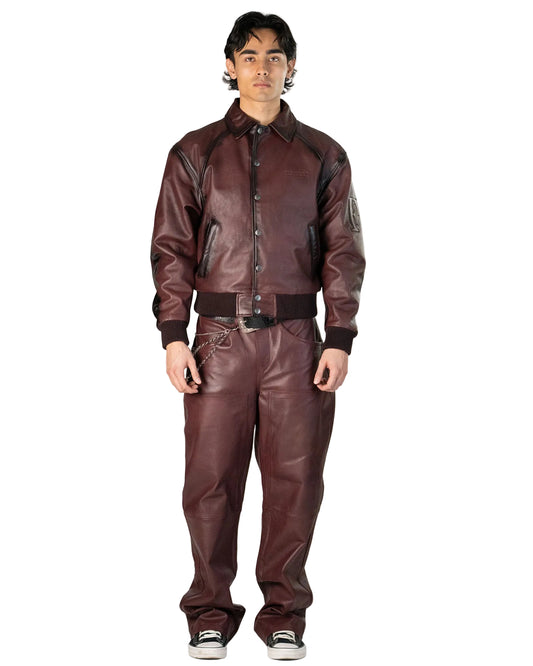 Red Globe Leather Jacket