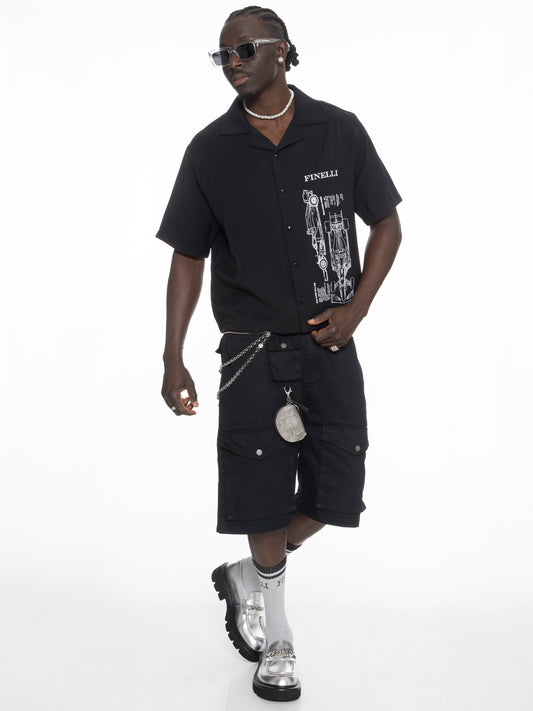 FINELLI Black Cargo Shorts