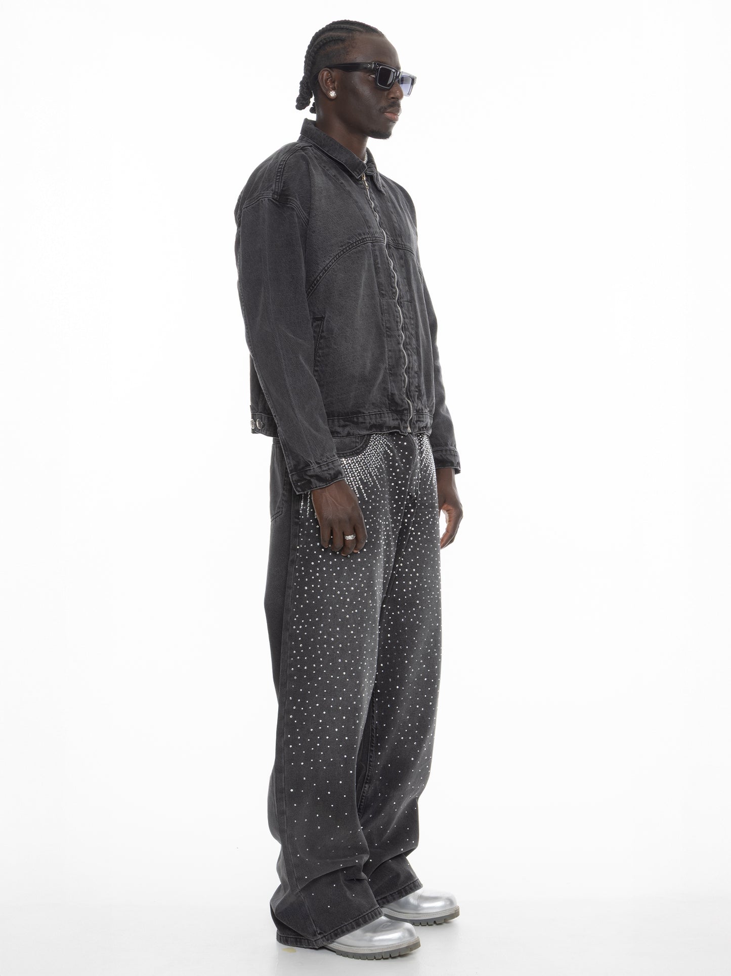 FINELLI Diamond Denim Pants black