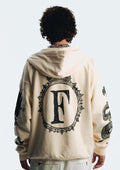 FINELLI Dragon Sleeves Zipper Hoodie Offwhite - Finelli