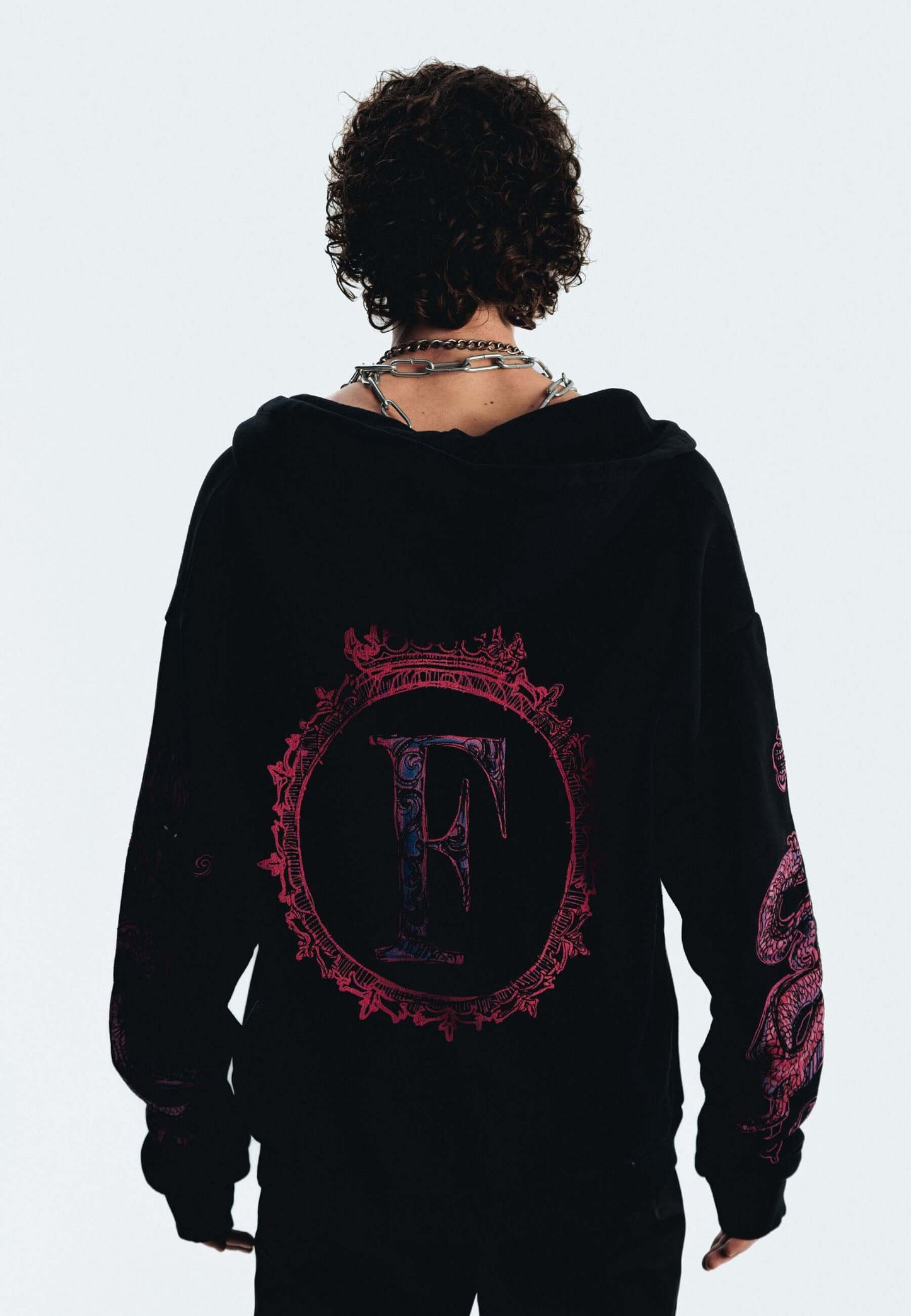 FINELLI Dragon Sleeves Zipper Hoodie Schwarz - Finelli