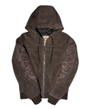 FINELLI Brown Suede Embroidery Jacket