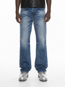 FINELLI Bootcut Denim Pants Deep Blue Tint, back view