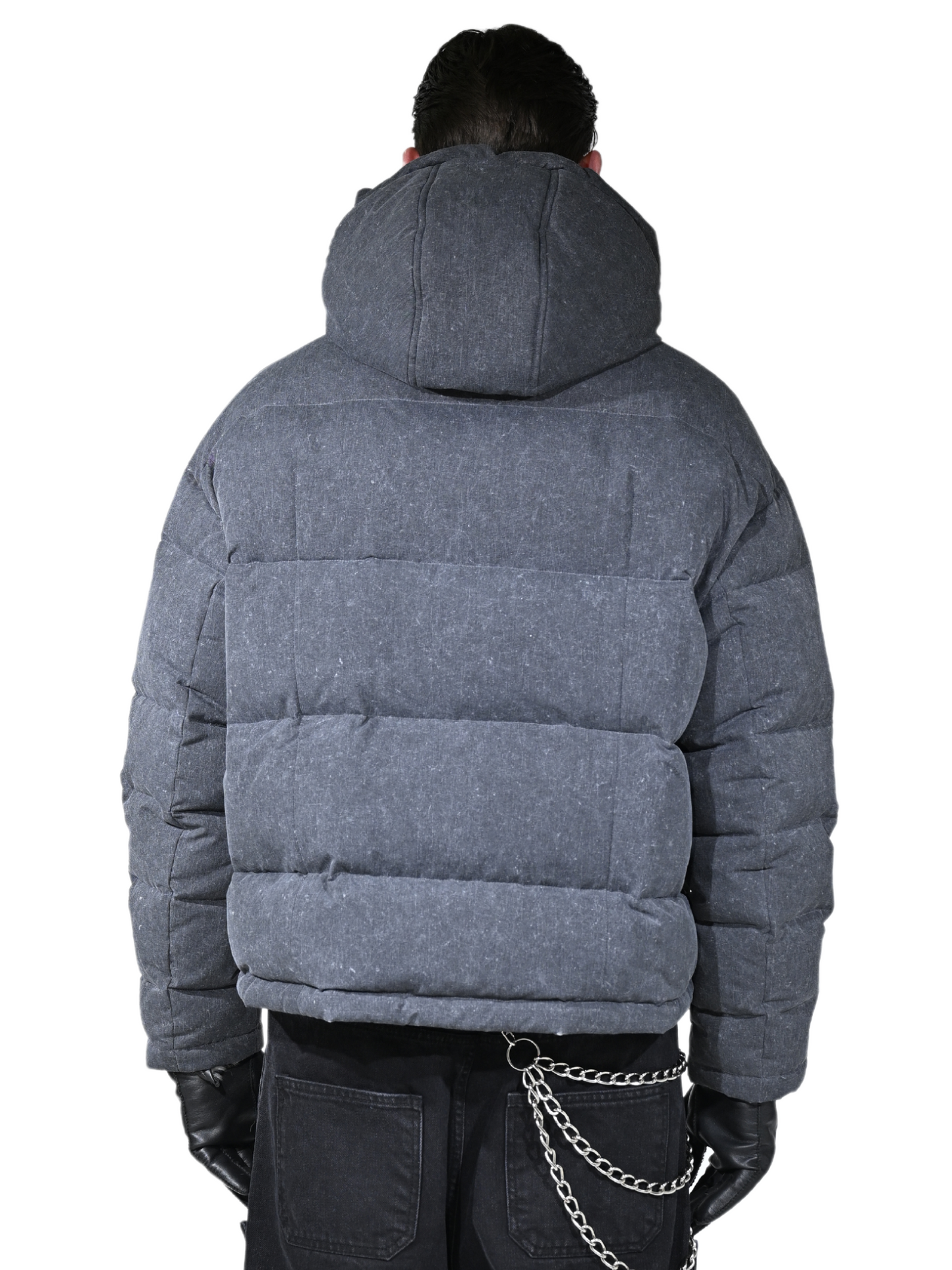 Washed Grey Puffer Jacket