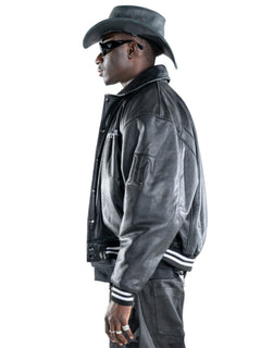 F-Horse Leather Bomber Jacket – FINELLI genuine leather jacket men, detail 4