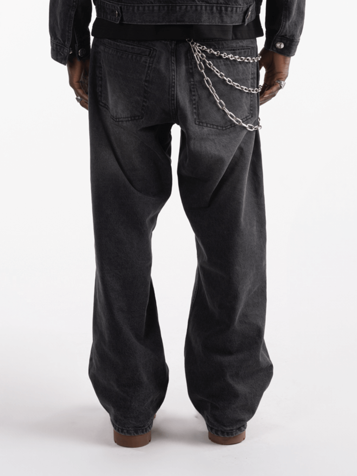 Basic Denim Pants black – FINELLI baggy jeans men, detail 3
