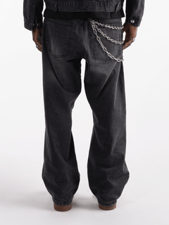 Basic Denim Pants black – FINELLI baggy jeans men, detail 3