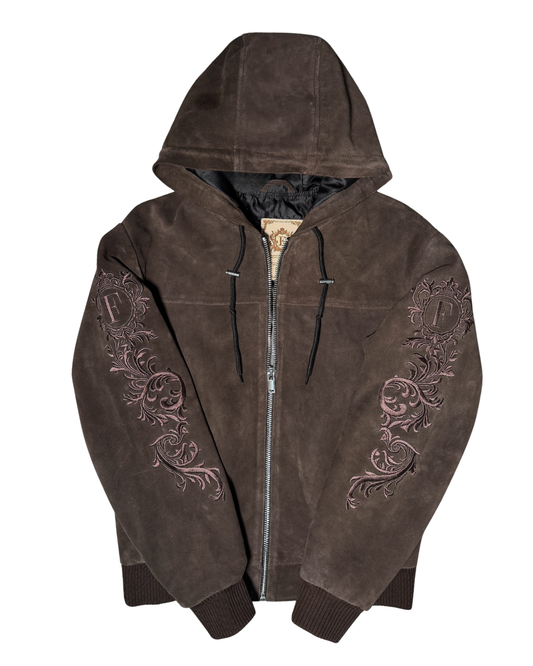 Suede embroidery jacket Brown