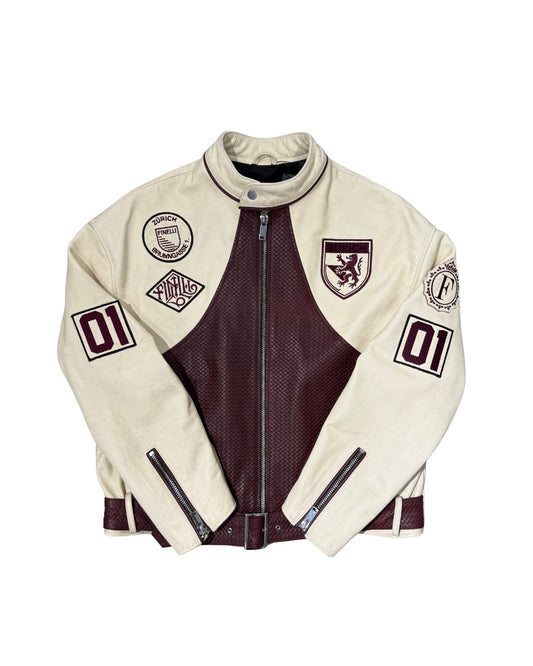 Red Leather Zurich Patch Jacket