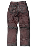 Red sprayed Leather Pants