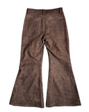 Brown Flared Buffalo Leather Pants