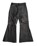 Black Flared Buffalo Leather Pants