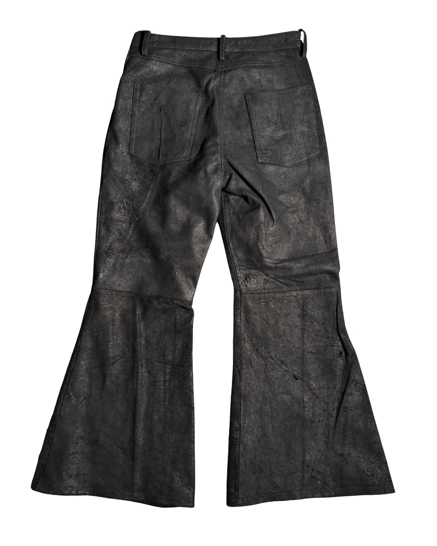 Black Flared Wild Leather Pants Buffalo Style