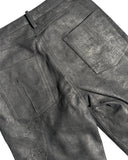 Black Flared Buffalo Leather Pants