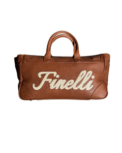 Brown FINELLI Leather Duffle Bag – FINELLI genuine leather weekender, detail 2