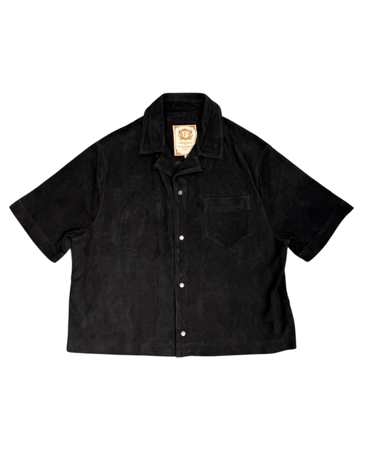 Black Suede Button Shirt