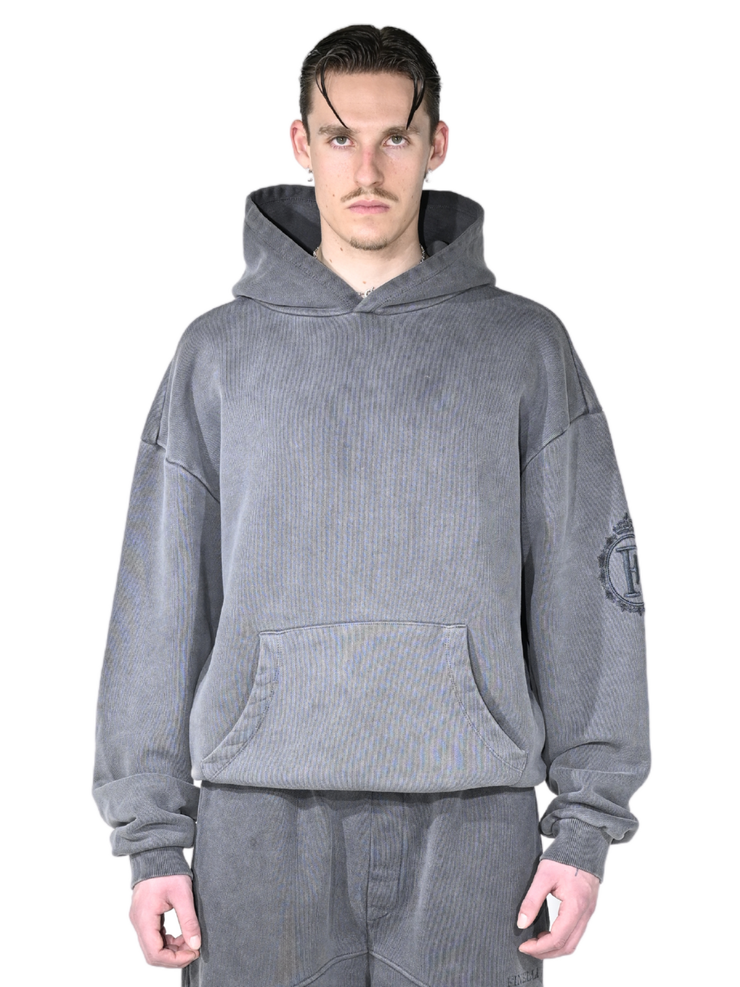 "F" Horse Hoodie Grey