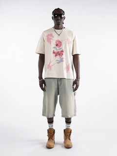 Denim Shorts Tint Wash – FINELLI oversized shorts, back view