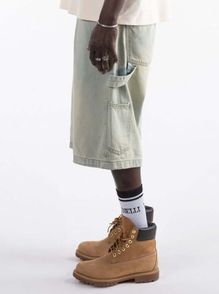 Denim Shorts Tint Wash – FINELLI oversized shorts, detail 2
