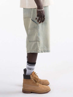 Denim Shorts Tint Wash – FINELLI oversized shorts, detail 4