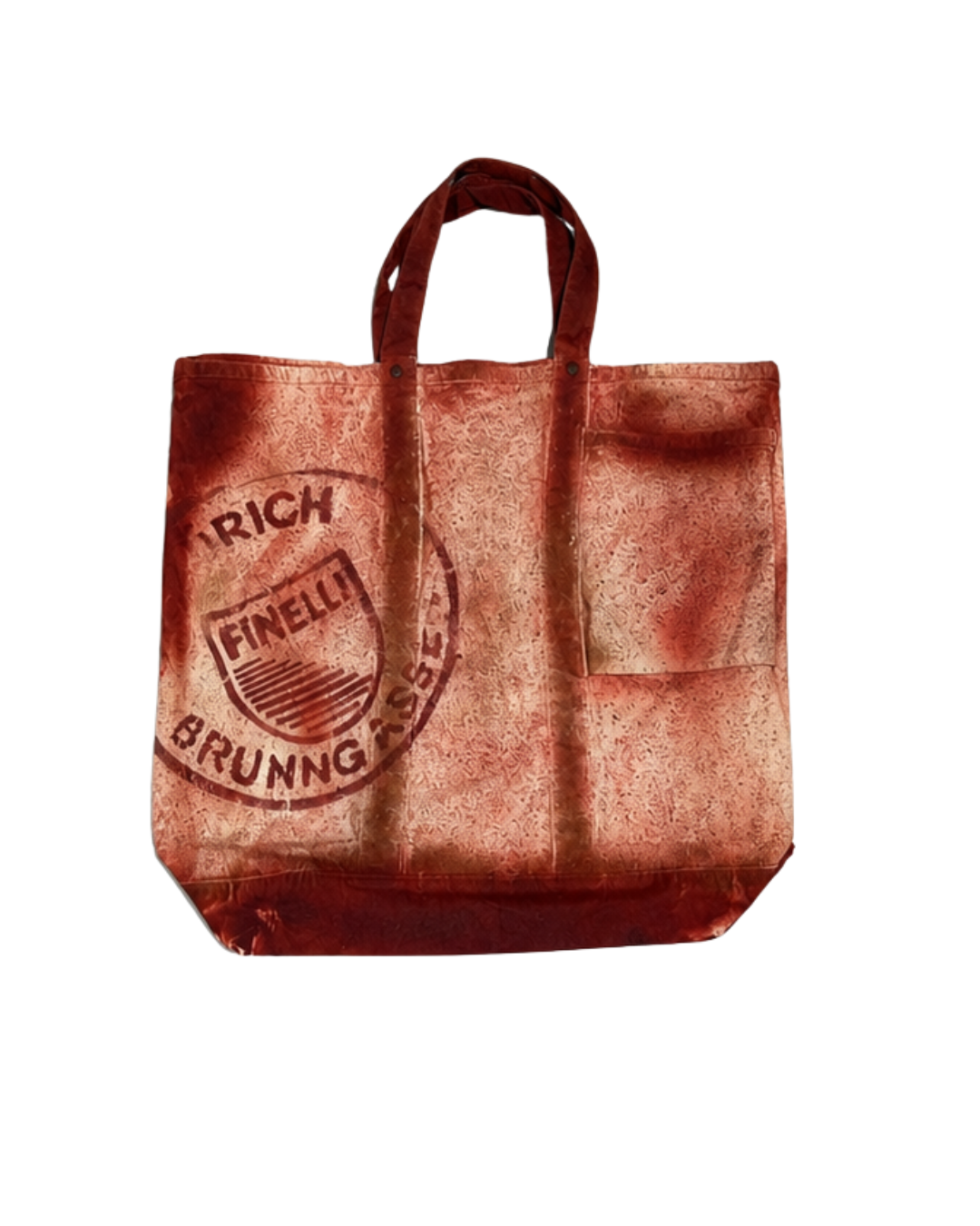 Burnt Red Sprayed tote bag – FINELLI sprayed cotton tote bag, front view