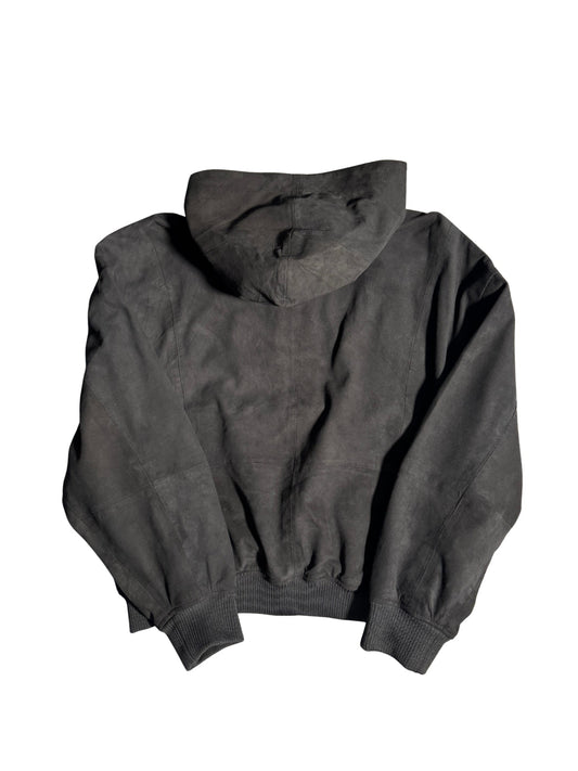 Black Wild Leather Hoodie