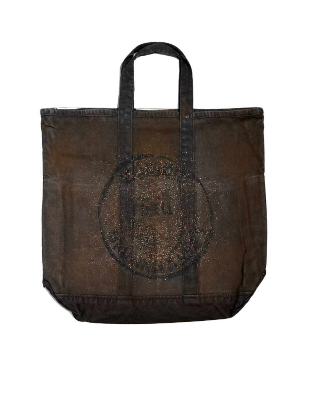 Brown Sprayed Artwork tote bag – FINELLI sprayed cotton tote bag, front view