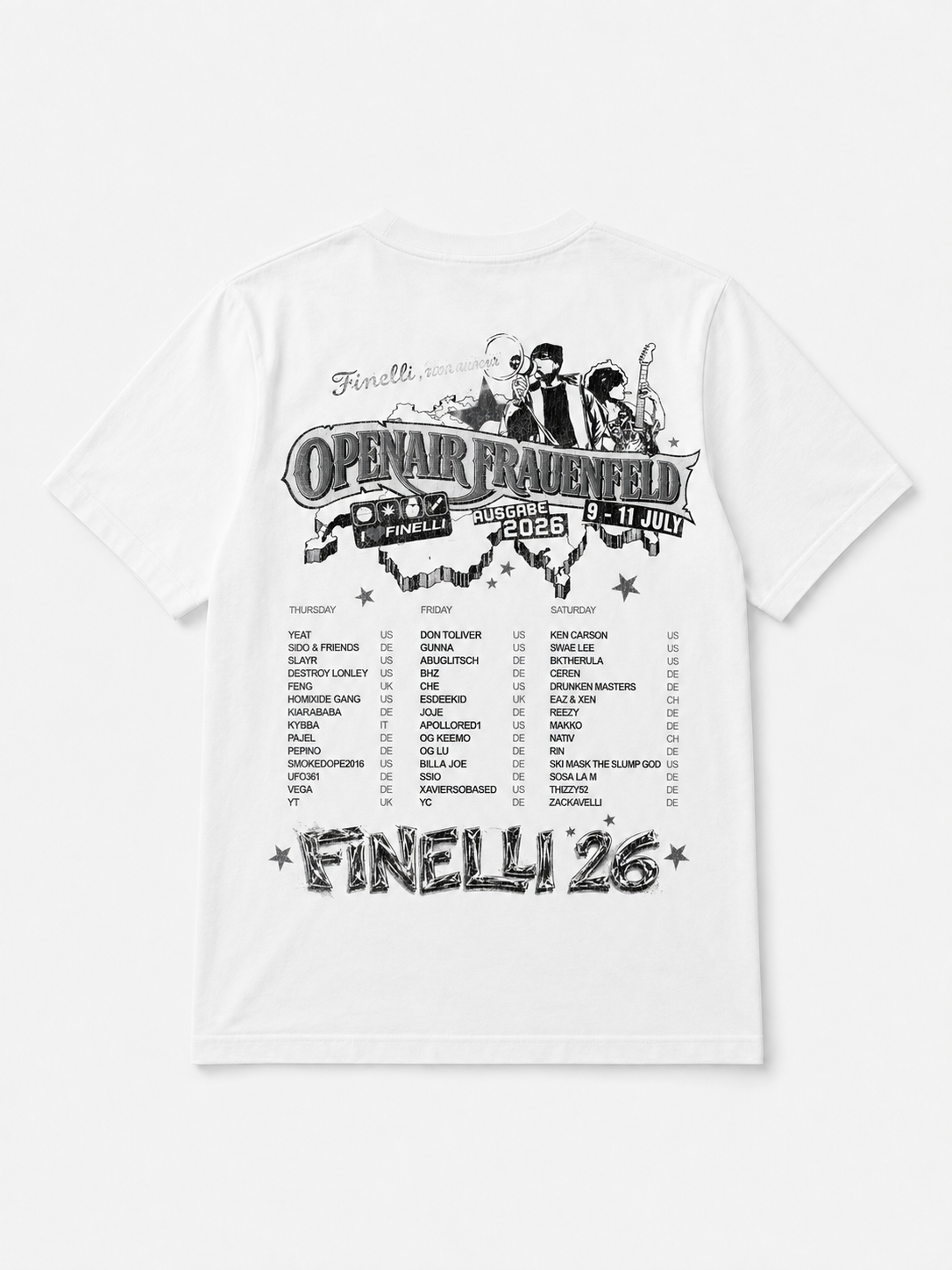 Openair Frauenfeld Suisse Map T-Shirt – FINELLI oversized t-shirt, front view
