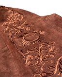 Suede embroidery jacket Salmon