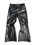 Black Flared Leather Pants