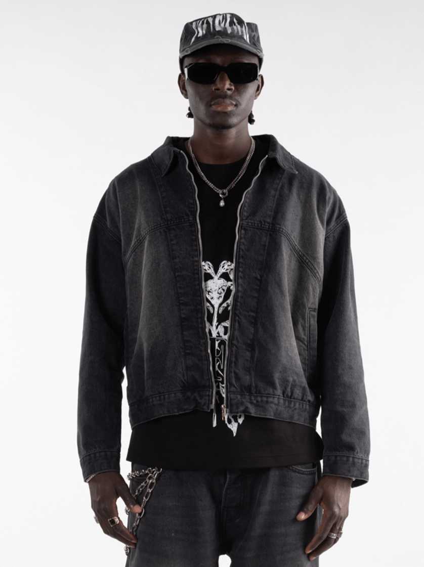 Basic Denim Pants black – FINELLI baggy jeans men, back view
