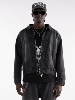 Basic Denim Pants black – FINELLI baggy jeans men, back view