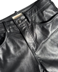 Black Flared Leather Pants – FINELLI genuine leather pants, detail 2