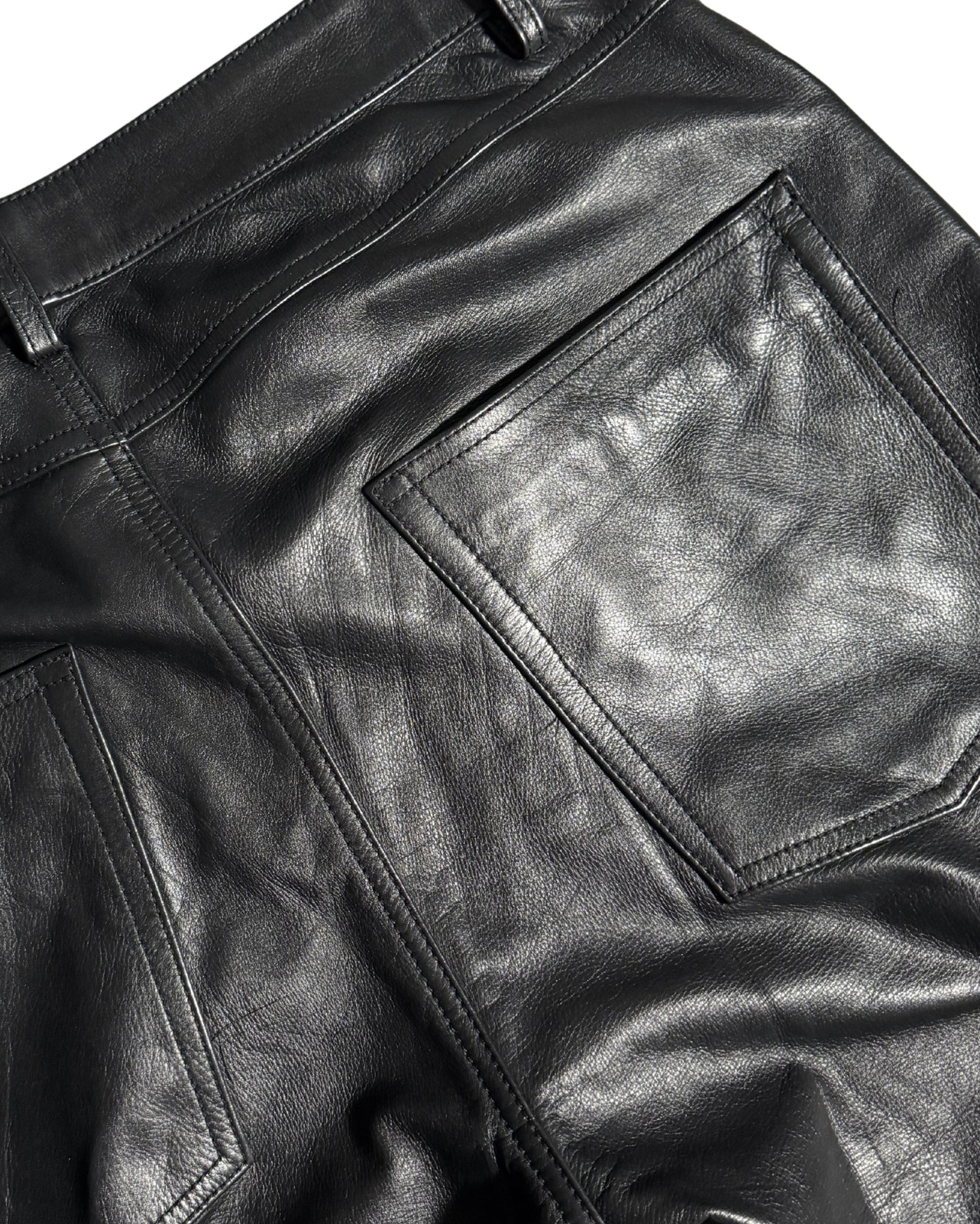 Black Flared Leather Pants – FINELLI genuine leather pants, detail 3