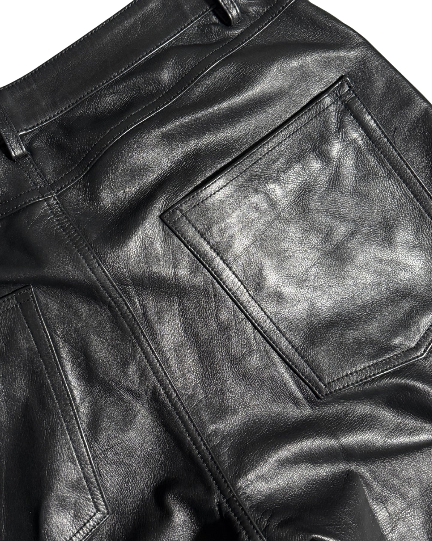 Black Flared Leather Pants