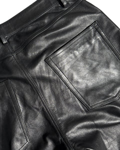Black Flared Leather Pants – FINELLI genuine leather pants, detail 3