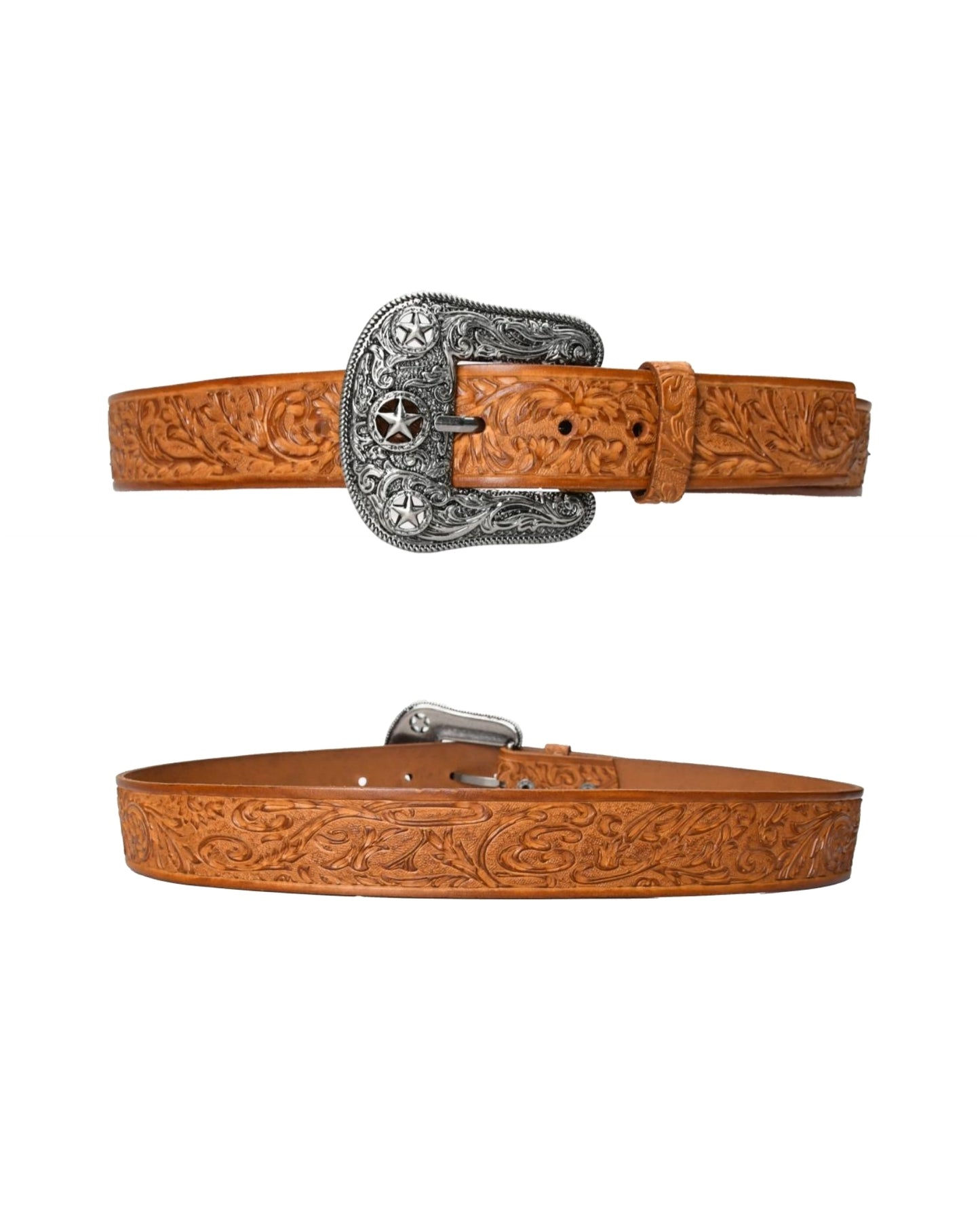 Light Brown Star Pin Buckle Belt