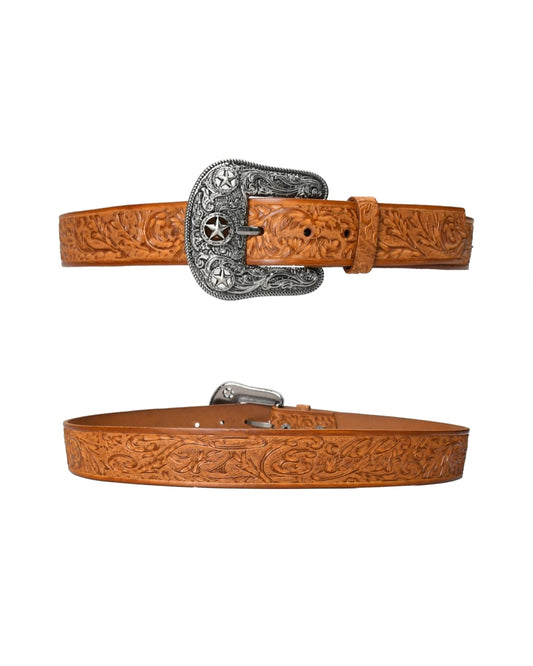 Light Brown Star Pin Buckle Belt
