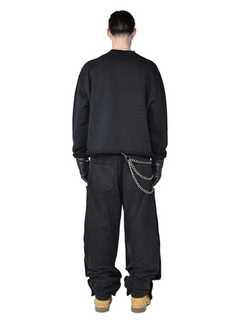 Heart Crewneck Black – FINELLI heavyweight crewneck, detail 2
